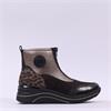 Remonte Front Zip Wedge Ankle Boot - Metallic Leopard Combi